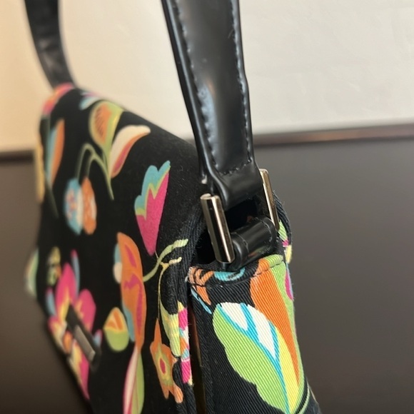 GUESS mini bag, canvas with floral print, RARE! 9”x5” - Picture 6 of 14